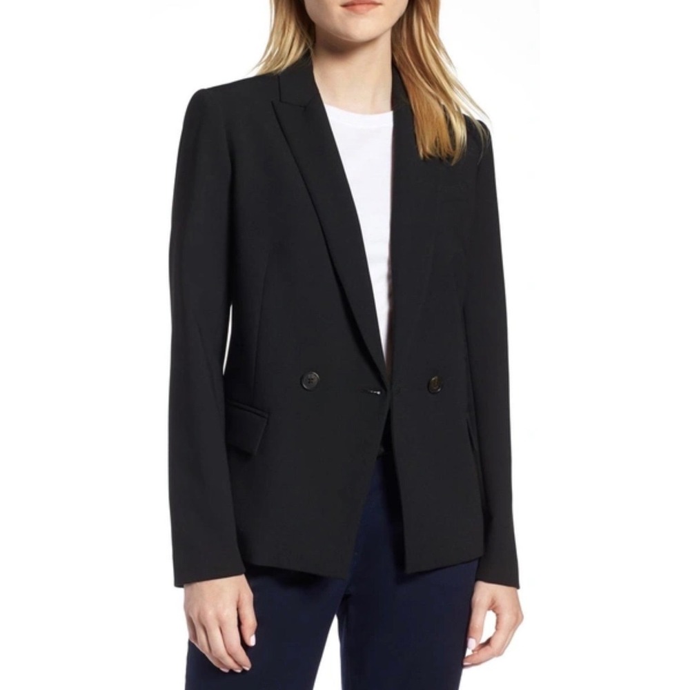 J. Crew Women's Black Dover Blazer 4 Double Breasted 2 Button NWT Classic Preppy